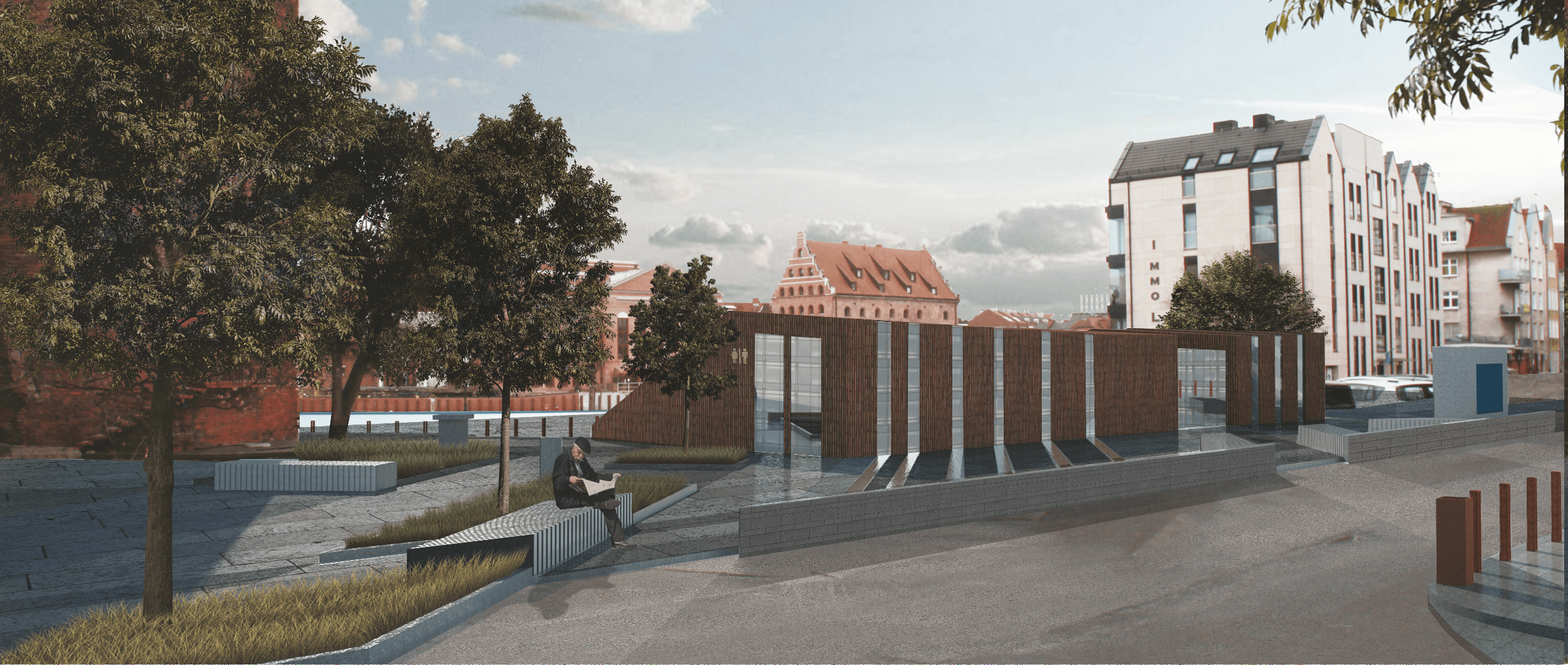 Render of the Targ Rybny (Fish Market) waterfront redevelopment