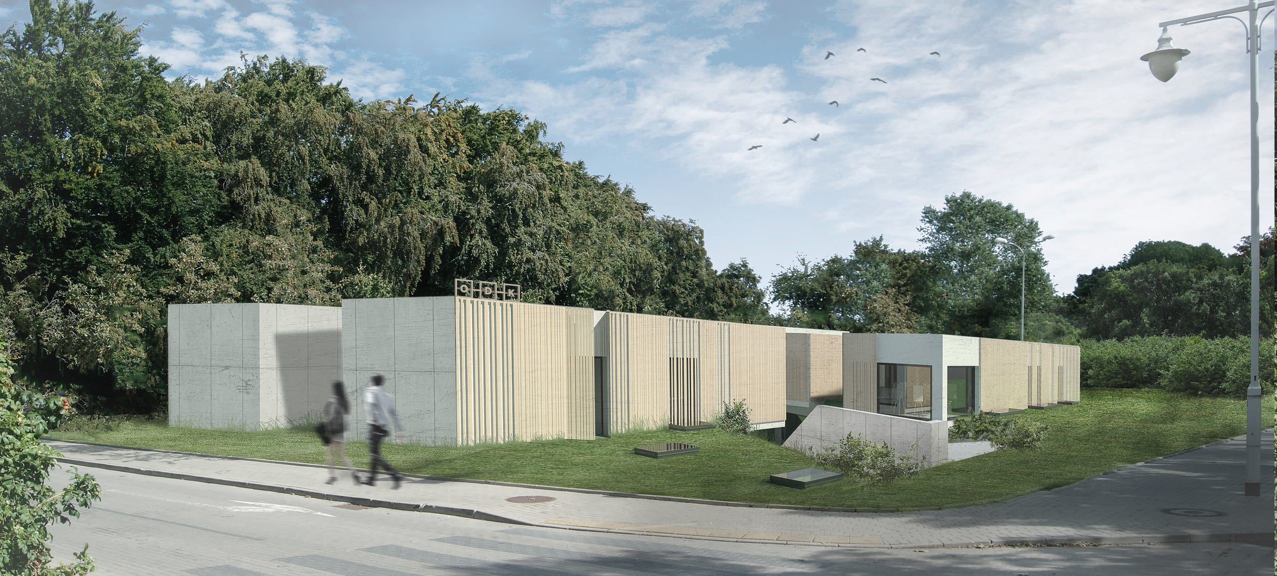 Architectural render of the Orłowski Community Centre (ODK)