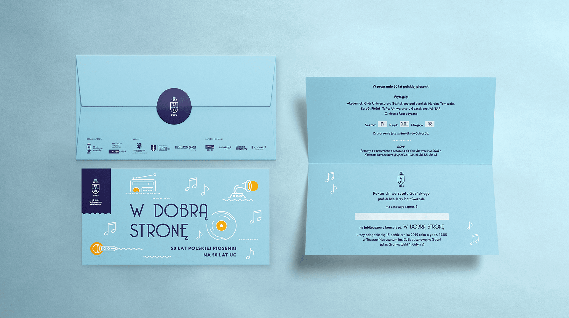 Concert invitation with RSVP card